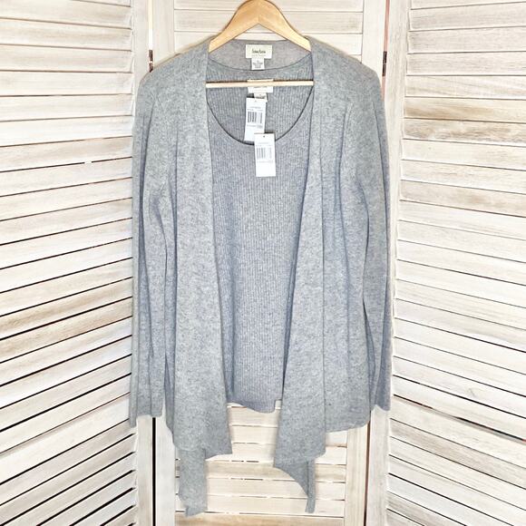 Neiman Marcus 3 Piece Heather Gray 100% Cashmere Lounge Set 1x NWT - Picture 2 of 12